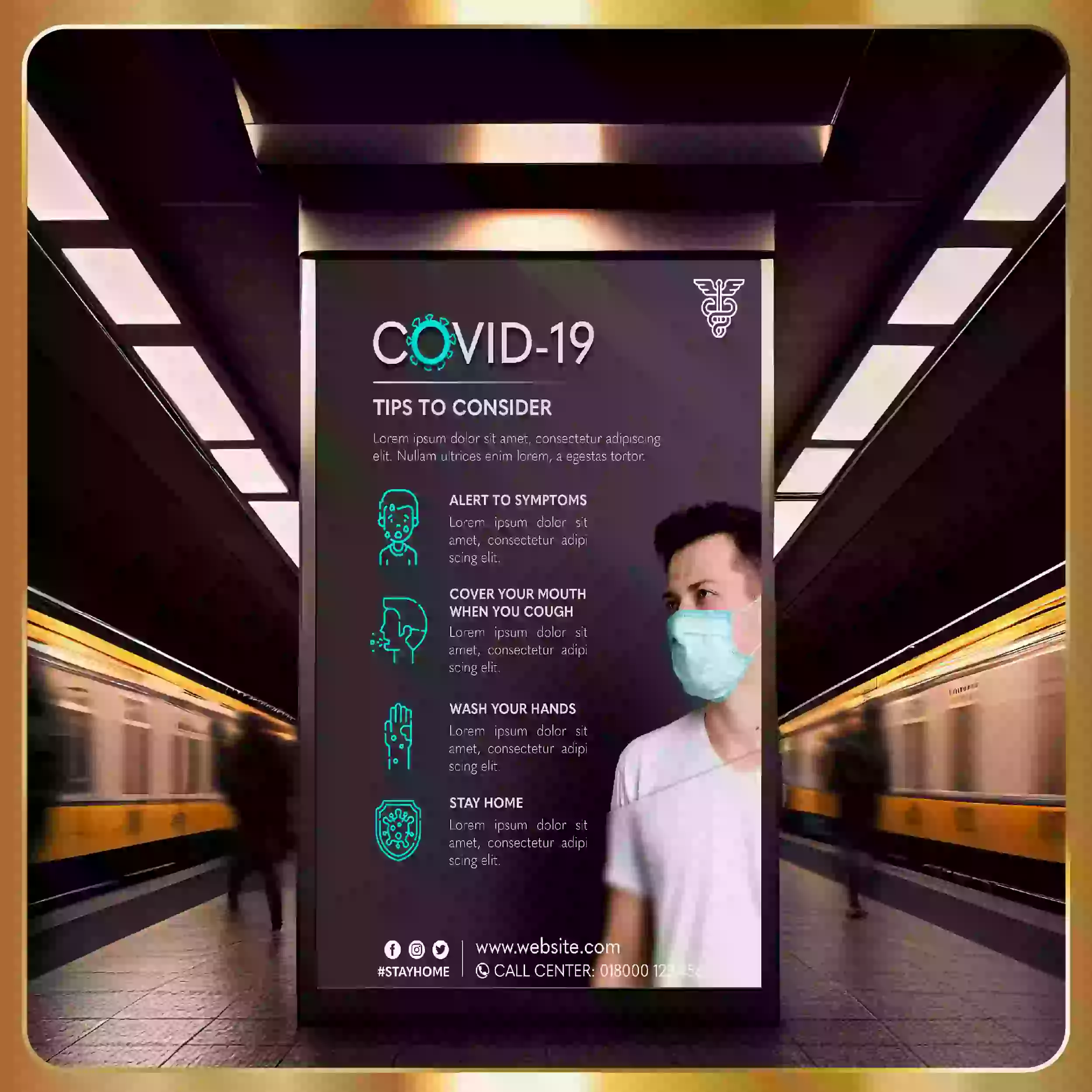 An airport kiosk with information on it.